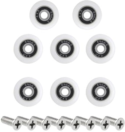 Aoktorkit 8Pcs 22mm Shower Door Wheels Shower Doors Pulley Shower Door Rollers for Bathroom Glass Sliding Door