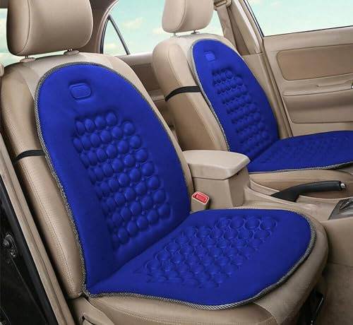 Auto Accessori Lupex - Coppia di schienali universali, kit da 2 pezzi, coprisedili anteriori, per sedili auto furgone autobus camion sedia ufficio, poliestere, con 92 sfere massaggianti (Royal)