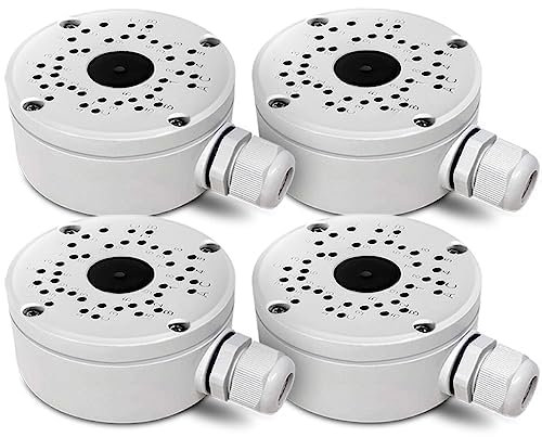 OOSSXX 4 Stück Abzweigdose für Überwachungskameras Wasserdicht Abzweigdose Universal für Bullet Überwachungskamera Wasserdicht IP66 Aluminium Schwarz