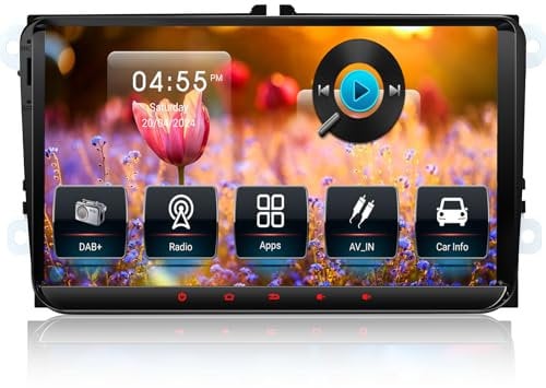 Radio de Coche Android 13 para Volkswagen Golf 5 6, VW T5, Polo, Touran, Passat B6 – Autoradio 2 DIN 9 Pulgadas con Dab+, CarPlay Inalámbrico, Android Auto, GPS, Bluetooth, WiFi, FM/RDS, USB, 4G