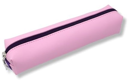 BIA&MIA Slim Case Pastel Colour Slim School Pencil Case with Elastic for Notebook, Pencil Case, Organizer Case, Fits 15 to 20 Pencils, Multipurpose Bag, baby pink, Elastic School Bag for Caderno