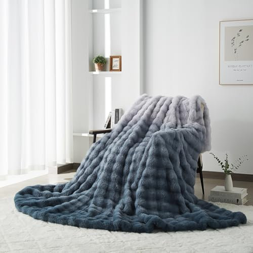 Luofanfei Kuschelige Warme Kuscheldecke Wohndecke 150x200 Hellblau Blau Flauschige Plüsch Samt Bubble Decke Fleecedecke Bettüberwurf Couchdecke Tagesdecke Sofadecke Blanket Für Schlafzimmer Büro