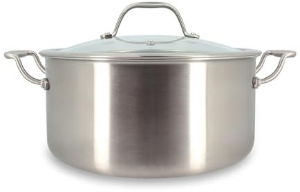 MENASTYL - Faitout inox Triply 24cm sans PFAS tous feux dont induction - Fabriqué en France - 3 couches acier inoxydable et aluminium - Poignée rivetée froide - 6020518