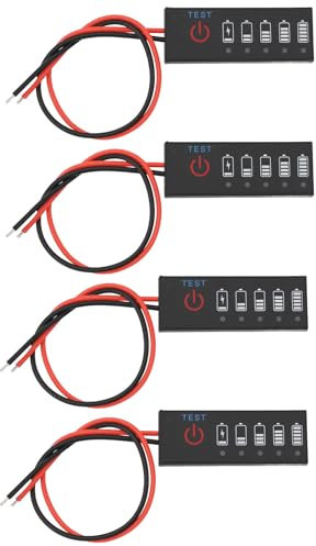 OTOTEC 4X Testeurs de Tension de Capacité de Batterie Li-ion 1S 3,7 V 15 MA Longueur de Ligne 14,5 Cm 40 X 15 X 2,7 Mm Module Indicateur de Capacité de Batterie Au Lithium
