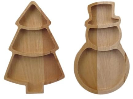 Tagliere per salumi di Natale, piatto in legno a forma di albero di Natale/pupazzo di neve, vassoio da portata in legno, piatto per antipasti con albero di Natale, per feste di Natale, cene e vacanze