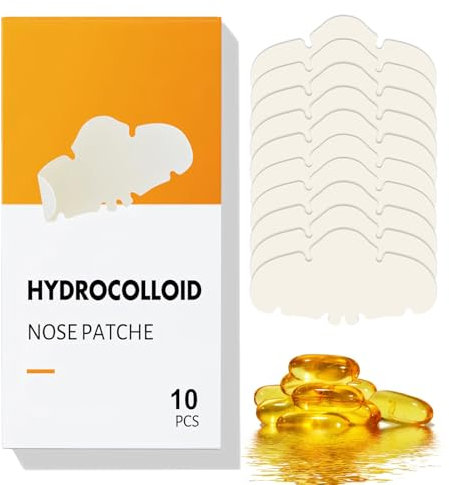 Hydrokolloid Mitesserentferner Nasenpflaster, Mitesserentferner Stripes, Nose Strips Mitesser, Nasenstrips Mitesser to Unclog & Shrink Pores, Absorbiert Öl-10PCS