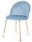 GTM Design Esstisch Stühle - Modern Polster Küchenstühle - Elegant Stühle für Esszimmer und Küche - Pflegeleicht Stuhl 1 Stück - Blau und Gold Beine