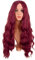 MapofBeauty 28 Zoll/70 cm Länge Wavy Synthetische Faser Lockige Haarfasern Ersatz Perücke für Partys Cosplay Täglich Perücke (Blood-rot)