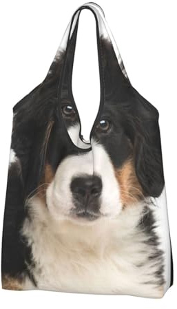 Tcoay Berner Sennenhund, Wiederverwendbare Einkaufstasche, Tragetasche, Canvas-Tasche, Einkaufshandtasche, Lebensmitteltaschen, Mehrzweck-Schultertaschen aus Canvas