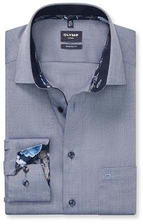OLYMP Herren Businesshemd Regulär 124084 | Hemd, Manschette, Modern Fit, 100%Baumwolle