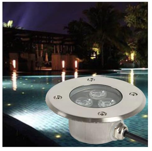 OrbitCob® 3W Ultradünne LED Unterwasser Einbauleuchte IP68 Wasserdicht 12V/24V Edelstahl 304 Schwimmbad-Wandleuchte für Pools, Springbrunnen, Außenbeleuchtung(Blau,12V)