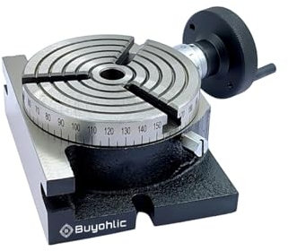 Buyohlic Tables de fraisage rotatives horizontales verticales de 100 mm (3 fentes, standard))