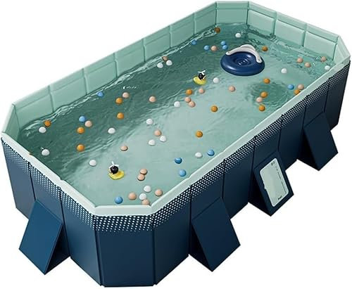 Piscine hors sol pliable rectangulaire non gonflable de 3 m pour l'été, l'extérieur et l'intérieur