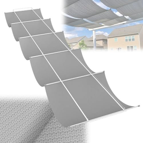 MAAOBR Einziehbar Welle Sonnensegel, Sonnenschutz Atmungsaktiv UV-beständig Outdoor Pergola Markise, Schattierungsnetz, Einziehbares Sonnensegel mit Ösen für Pergola Balkon und Garten(Gray,0.9x5m/2.95
