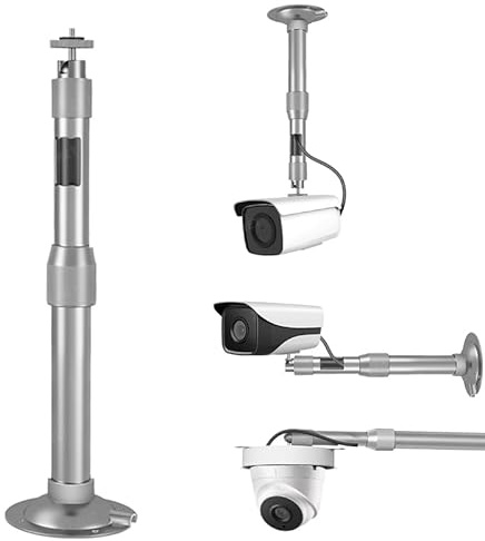ZT-NET 30-60cm Adjustable Tilt Swivel Bracket Long Drop Ceiling/Wall Mount | Bracket for CCTV Surveillance Camera Housing Home Surveillance System Indoor and Outdoor Use