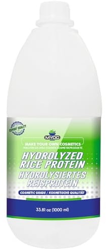 MYOC Hydrolyzed Rice Protein – Cosmetic Grade | For Skin & Hair Care Formulations | Water-Soluble Protein for DIY Creams, Serums, Conditioners & Masks | 1000 ml / 33.8 Fl Oz