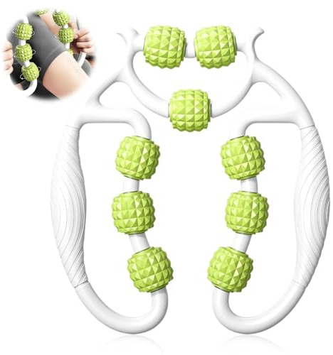 Massageroller Beine - Massagerolle Bein, Massagerolle mit Griff, Bein Massagegerät, Dünnes Beinfett, Fördert Durchblutung, Beine Cellulite Roller Massagegerät für Bein,Arm,Nackenmassage (1-Grün)