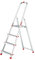Baulich - Aluminium Leiter - 4-stufige einseitige Haushaltsleiter, Haken und Füße 4 Stück inklusive - Ergonomisches Design, leicht zu transportieren - 145x43x12cm - Belastbarkeit bis 125 kg