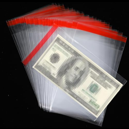 200 Pcs Currency Sleeves, Clear Dollar Bill Sleeves, 18x10 cm Clear Money Envelopes, Self Sealing Dollar Bill Holder, Money Bags Collection Supplies for Currency, Moneys, Bills, Banknote, Stamp