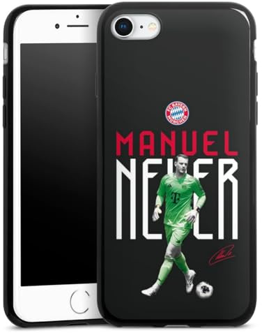 Slim Case extra dünn kompatibel mit Apple iPhone SE 2020 Silikon Handyhülle schwarz Hülle FC Bayern München Manuel Neuer Offizielles Lizenzprodukt