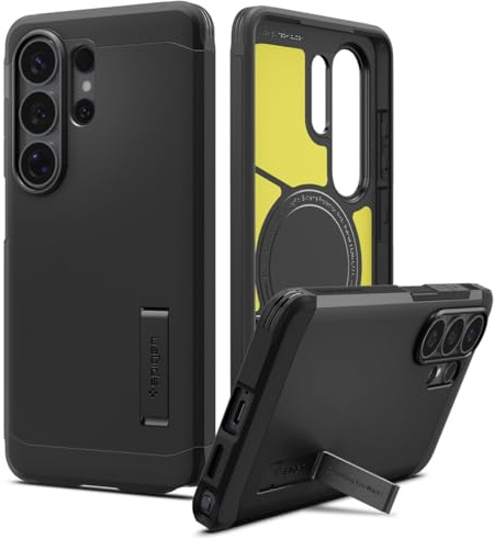 Spigen Tough Armor MagFit für Samsung Galaxy S26 Ultra -Black | Kompatibel mit MagSafe, Integrierter Kickstand, Air Cushion Tech, Military-Grade Schutz, Spigen Original Serie
