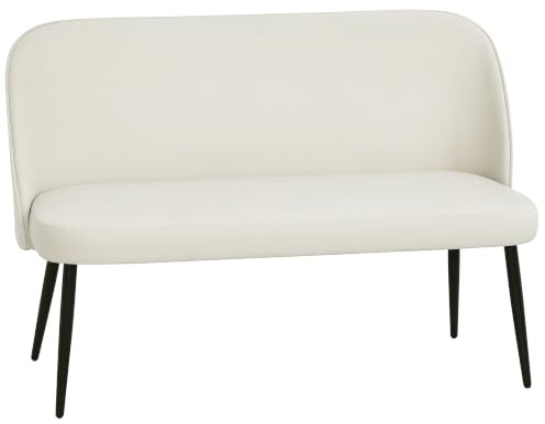 HOMCOM Sofa 2-Sitzer Kleine Couch 127 cm Polstersofa mit Samtoptik Beige | Geschwungene Rückenlehne, Modernes Loungesofa, Wohnzimmer, Schlafzimmer, Kleine Räume