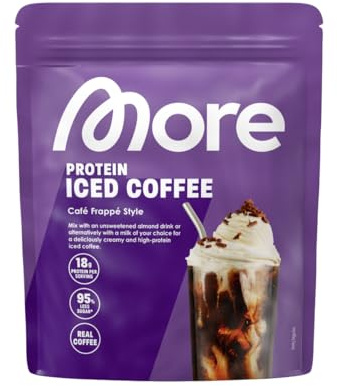 MORE Protein Iced Coffee, 650g, Café Frappé Style | Eiskaffee mit wertvollen Proteinen, wenig Zucker und Fett - made in Germany