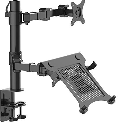 Thingy Club Adjustable Computer Monitor Arm Desktop Mount Stand Workstation Support Bracket Holder (Laptop & Monitor)
