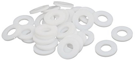 sourcing map 30x18mmx8mmx2mm PTFE Flache Unterlegscheibe Flansch Dichtungsring weiße Farbe
