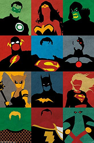 Trends International DC Comics – Justice League – Minimalistisches Wandposter, 56,8 x 86,4 cm, Premium-Version ungerahmt