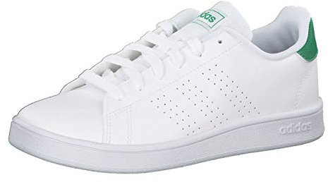 Adidas Advantage K, Scarpe da Tennis Unisex - Adulto, Bianco/Verde/Grigio Due, 37 1/3 EU