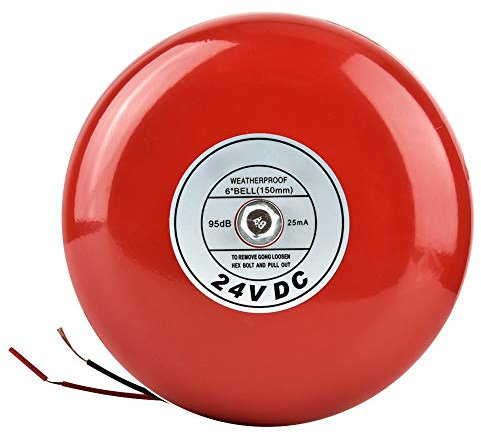 Campanello di Allarme Antincendio di Sicurezza con Campanello in Metallo 24v Rosso Design Bello ed Elegante, Economico e Pratico