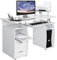 COSTWAY Mesa de Ordenador con Cajones Escritorio Computadora Mesa de Trabajo para Oficina Hogar (Blanco)