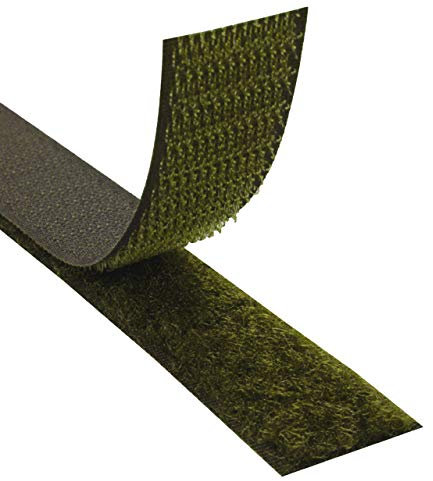 Klebeshop24 KLETTBAND SELBSTKLEBEND | Set Haken & Flausch | Farbe, Länge, Breite wählbar/Olivgrün, 20 mm x 3 m