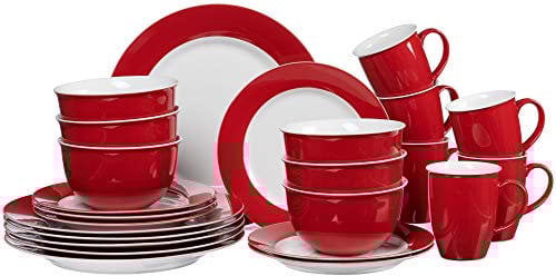 Ritzenhoff & Breker Service de table 24 pièces Doppio Rouge