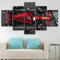 runtooer Bilder Dekorative malerei Spray malerei leinwand malerei 5 stück Charles Leclerc F1 Ferrari Boxenstopp Leinwand Wandbild, Möbel Art Deco, Rahmen