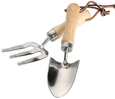 Nerplro Garden Hand Tools - Garden Trowel And Fork Set Mini Gardening Tools Stainless Steel Planting Tools