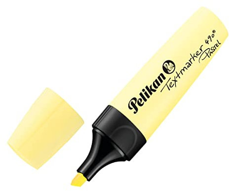 Pelikan Textmarker 490, 10 x Pastell-Gelb, 10 Stück, mit Keilspitze