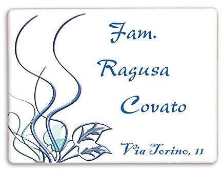 Numero civico in Ceramica - Fruscio - Personalizzato, Made in Italy (10 x 15 cm)