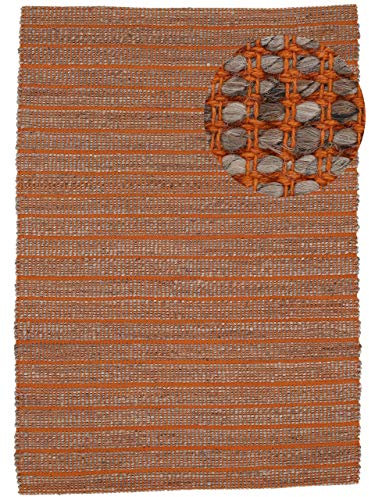 CarpetFine Tappeto di Iuta Lara Arancio 200x290 cm | Tappeto Moderno per Soggiorno e Camera da Letto
