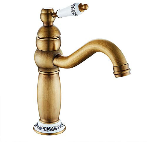 Robinet Salle De Bain, Robinet Lavabo Corps De Cuivre Design Eau Chaude Et Froide Disponible, Antique Bronze Poignée Unique Mitigeur Lavabo, Convient Pour Salle Bain Lavabo Et Lavabo, Pivotant À 360°