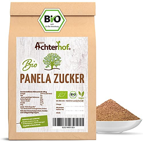 Panela Zucker BIO 1000g | Vollrohrzucker aus Kolumbien | Brauner Zucker ohne Zusätze | Bio Rohrzucker aus kontrolliert biologischem Anbau | Panelazucker unraffiniert | vom Achterhof