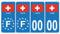 HADEXIA Pack 2 Paires Autocollant Stickers Plaque d'immatriculation Premium Drapeau Suisse - Numéro Personnalisé