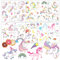 Tattoo Kinder, Temporäre Tattoos für Kinder 10 Blätter, Einhorn Temporäre Tattoo Set, Cartoon Kindertattoos, Wasserdichte Sticker für Mädchen Jungen Kindergeburtstag Mitgebsel Party Dekor Geschenk