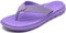 KuaiLu Flip Flops Damen Weich Leder Stoff Zehentrenner Frauen Bade Sandalen Bequeme Breite Füße Badelatschen Yoga Gummi Fußbett Sommer Strand Zehensandalen rutschfest Drinnen Draußen Violett 40