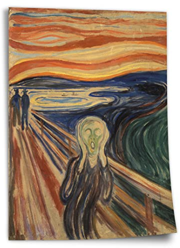 Printistico Poster Edward Munch - Der Schrei (1910) Kunstdruck ohne Rahmen, Wandbild - A4, A3, A2, A1, A0, XXL - Wohnzimmer, Schlafzimmer, Küche, Deko