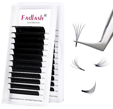 FADLASH Easy Fan Lashes 0.03mm CC Curl 9-17mm Auto Bloom Russian Self Fan