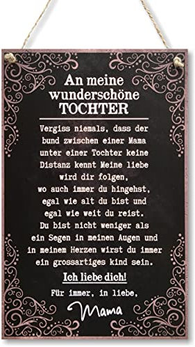 CARISPIBET An meine schöne Tochter Hausschild Geschenk für Hausdekoration inspirierende Wanddekoration Wohnkultur 30 x 20
