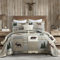 PERHOM Quilts King Size – Farmhouse Plaid King Quilt Set, 100% Baumwolle, dunkelgrüne Bäume, brauner Bär, Hirsch, Patchwork, wendbare Tagesdecke, leichtes Bettwäsche-Set mit 2 Kissenbezügen