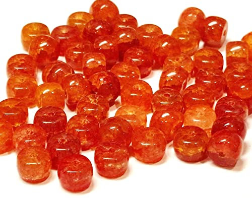 Edelstein Perlen, Achat Stein Drachen-Muster Fassperlen, 8mm Halbedelstein Naturstein mit Loch zum auffädeln für Schmuckherstellung (Rot)